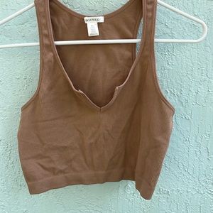 Bozzolo Brown Crop Top